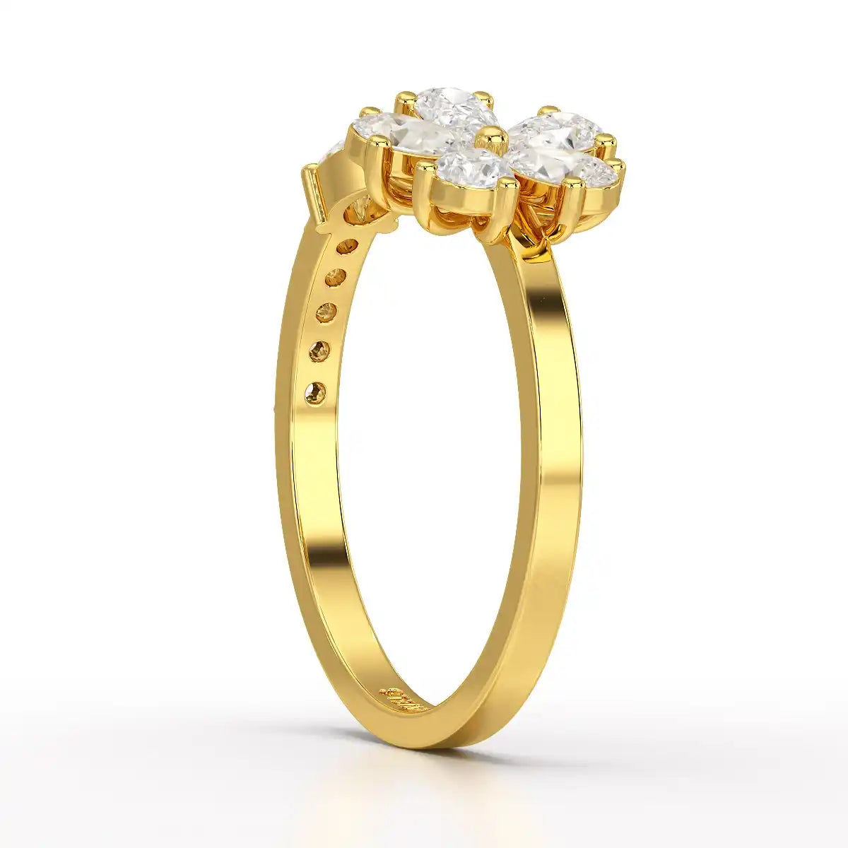 0.65 CT Open Ring with Pear & Round Cut Lab Diamonds