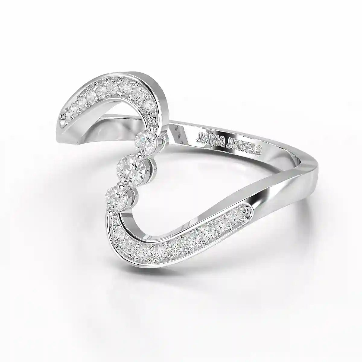 0.15 CT Lab Diamond Wave Ring with Round Cut Lab Diamonds