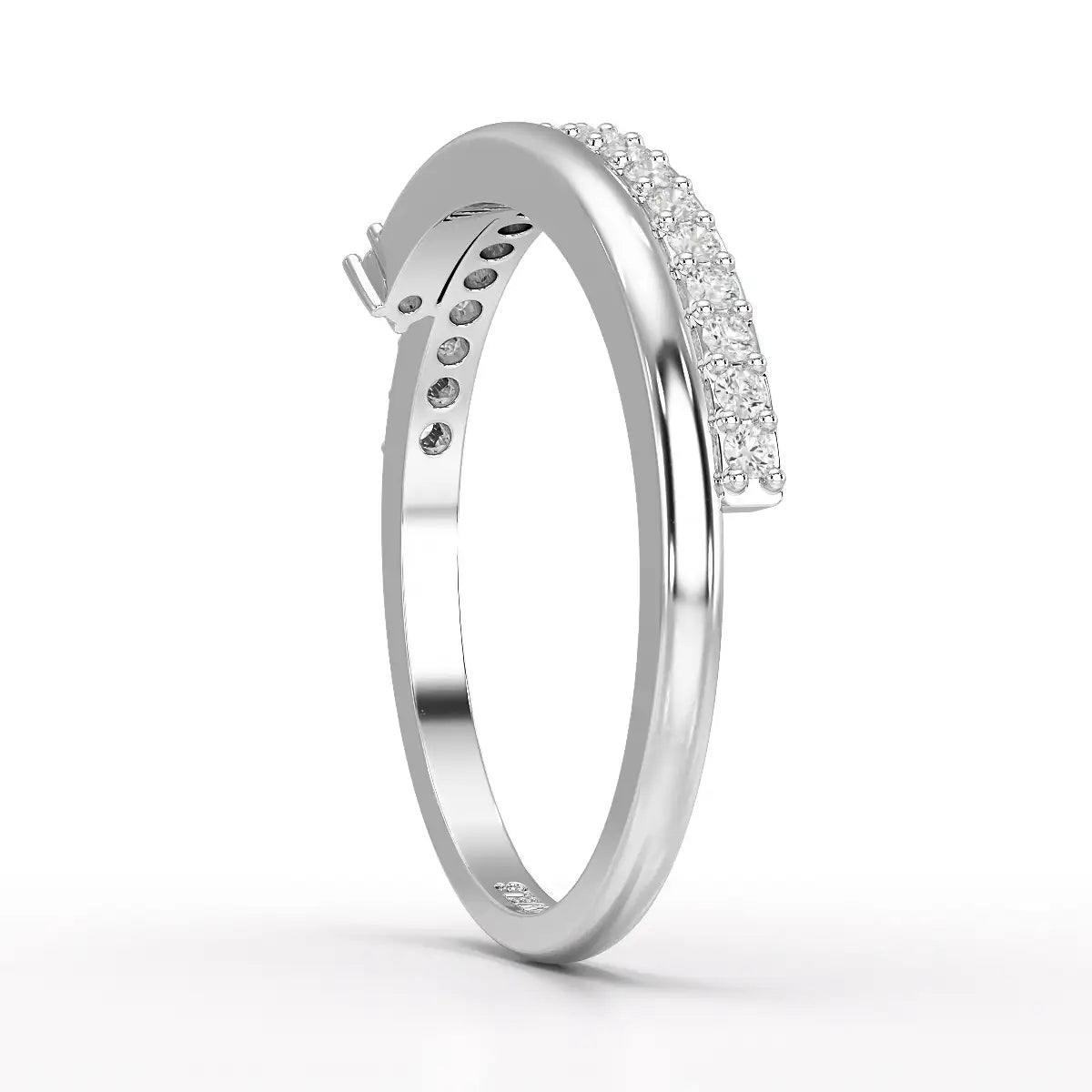 0.20 CT Round Cut Lab Diamond Split Ring