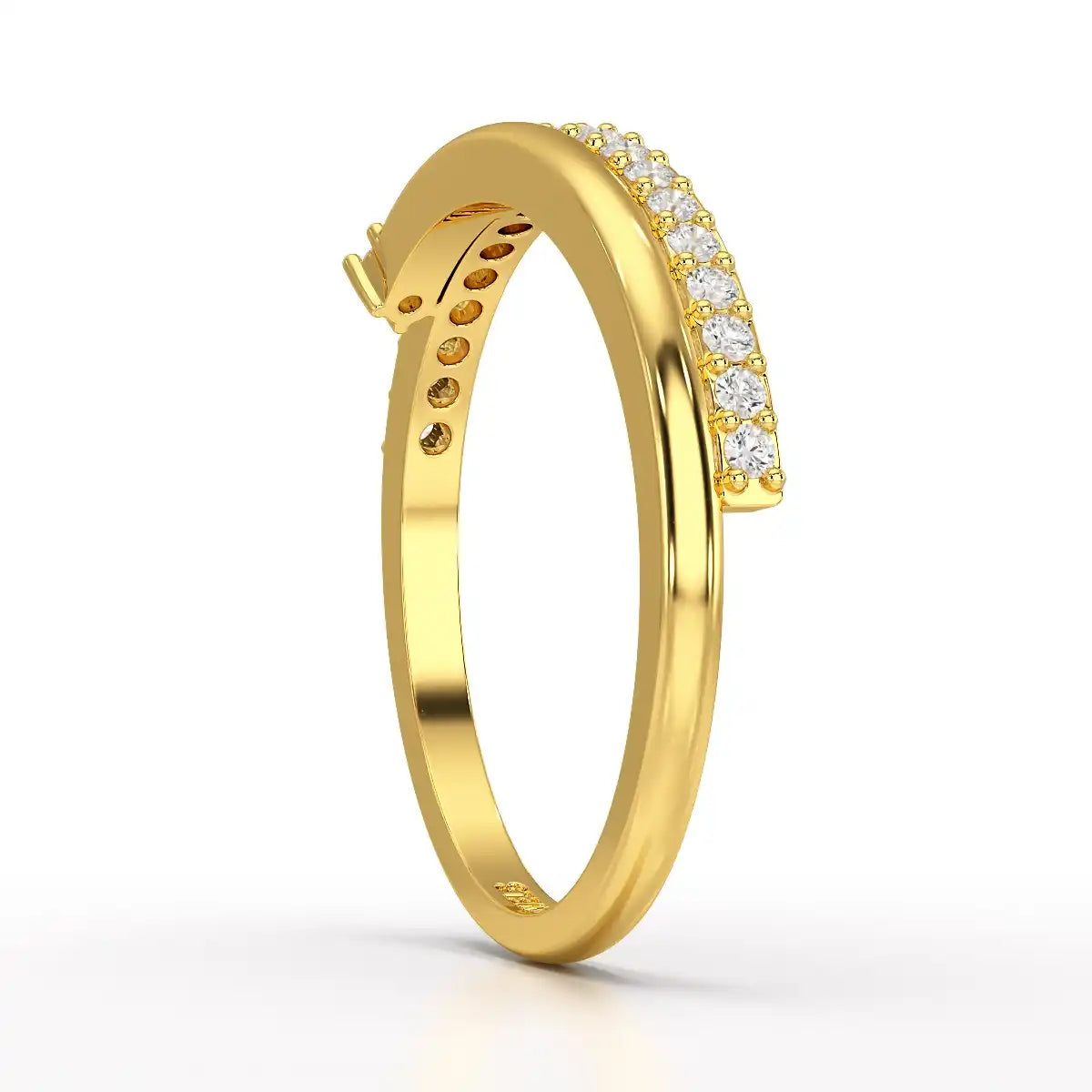 0.20 CT Round Cut Lab Diamond Split Ring