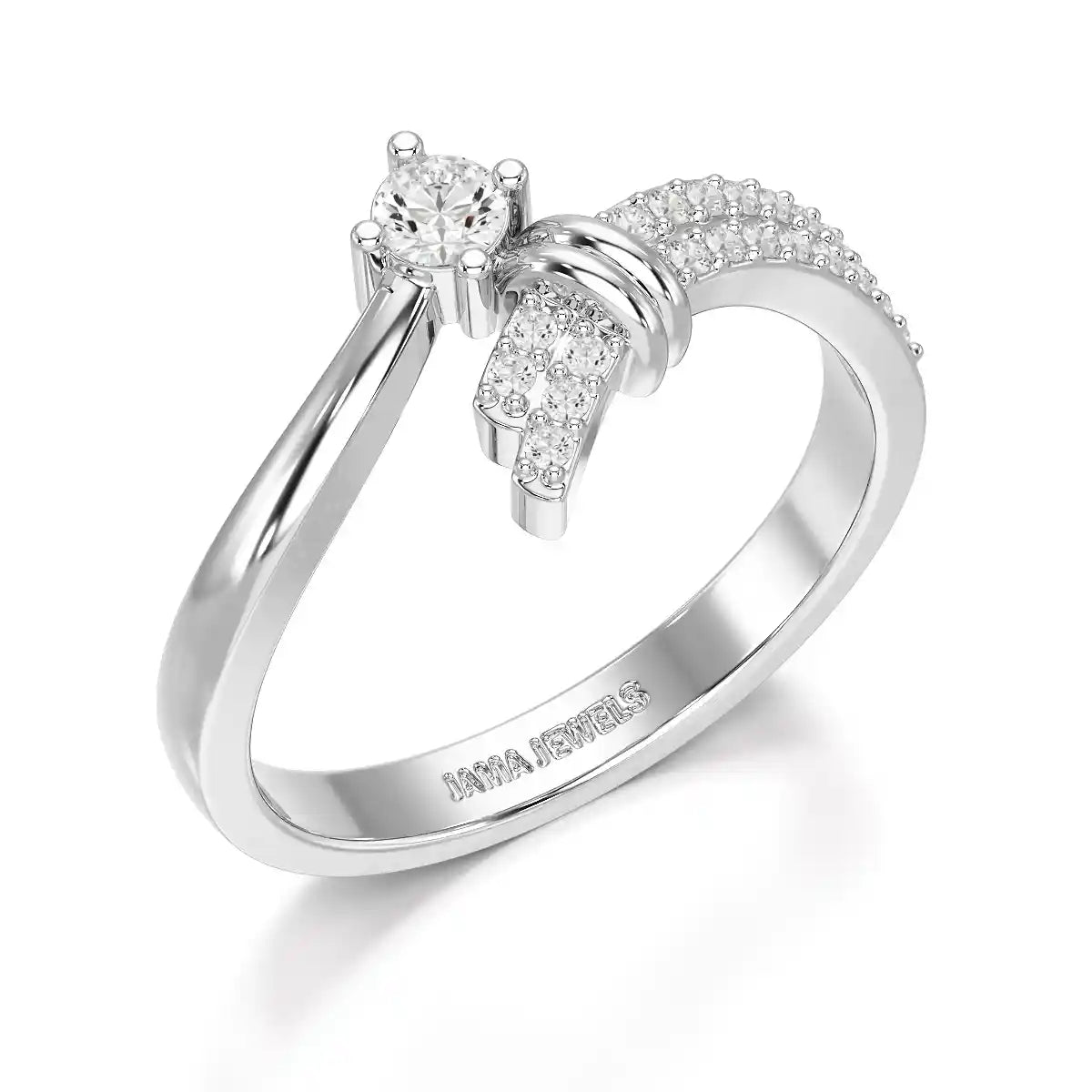 0.20 CT Round Cut Lab Diamond Bypass Ring