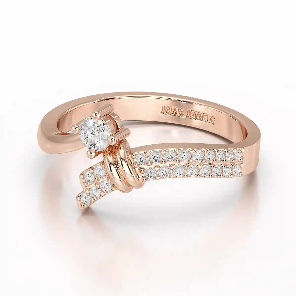 0.20 CT Round Cut Lab Diamond Bypass Ring