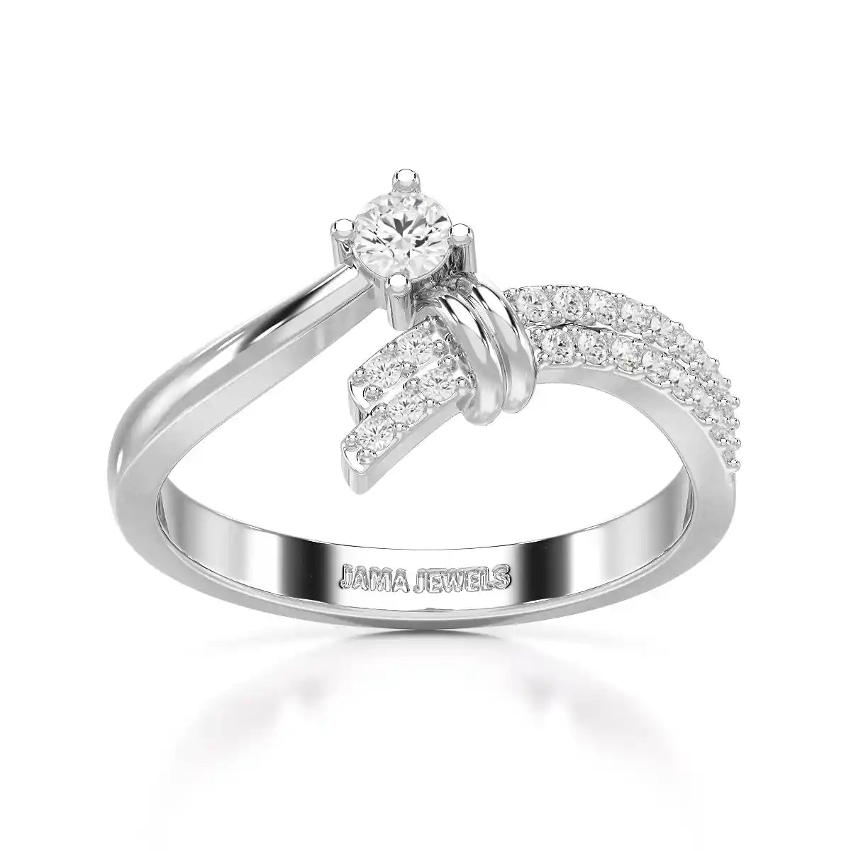0.20 CT Round Cut Lab Diamond Bypass Ring