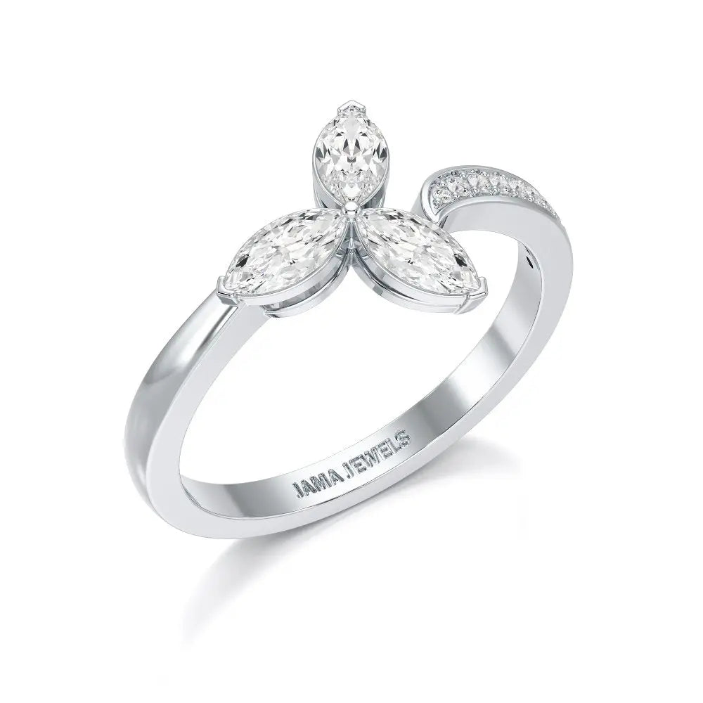 0.50 CT Marquise Cut Diamond Petal Ring Jama Jewels