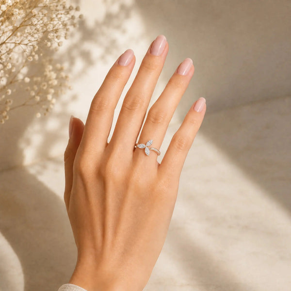 0.50 CT Marquise Petal Diamond Ring