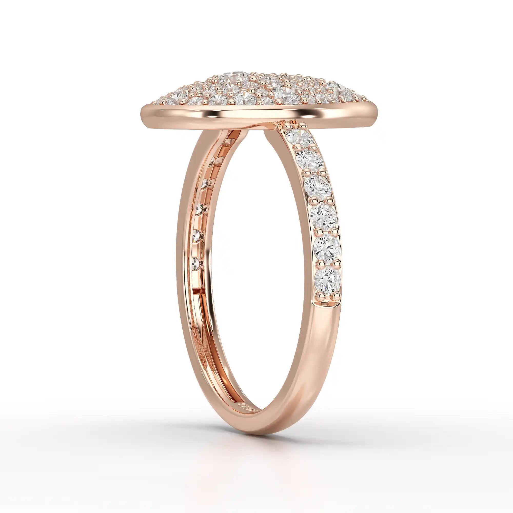 1 CT Pear Shaped Pave Ring with Round Diamonds