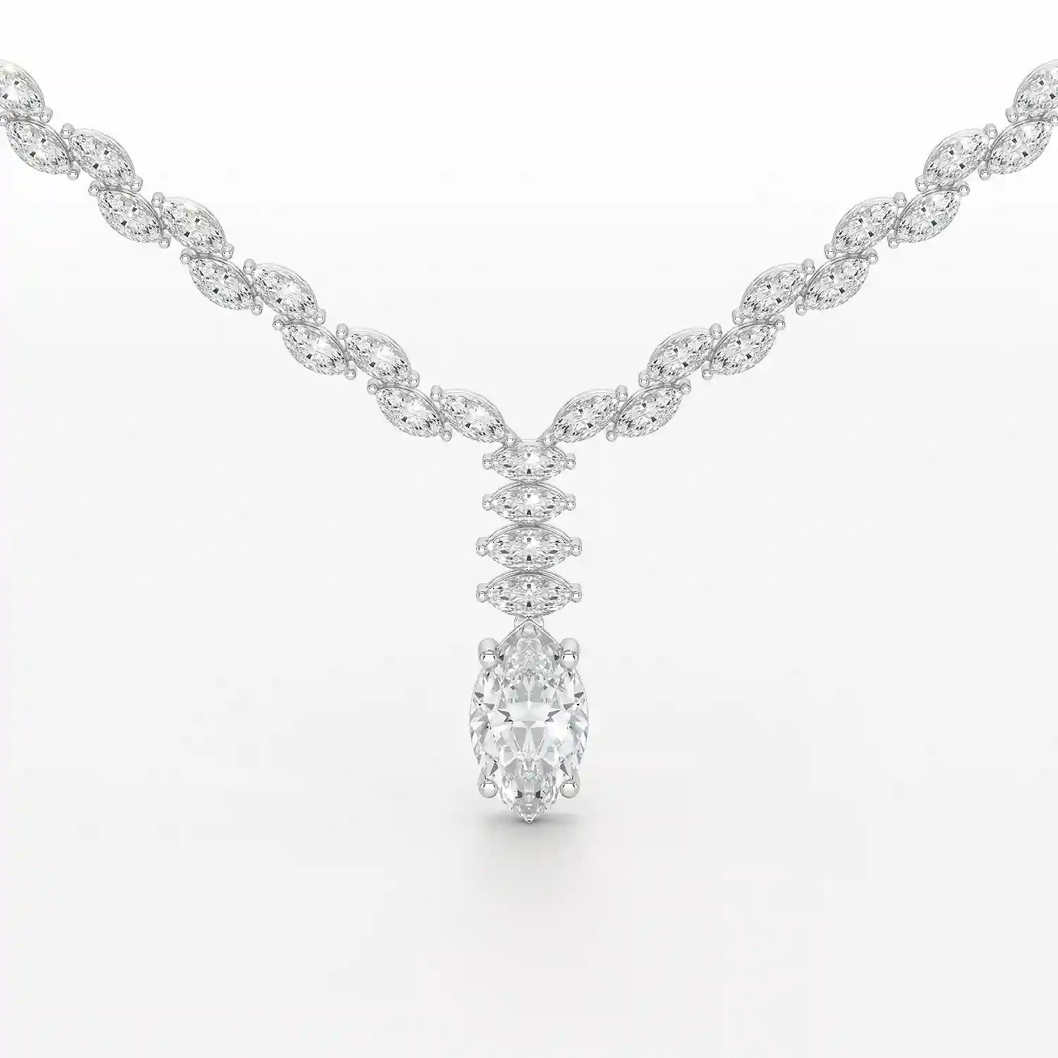 19.9 CT Marquise Cut Lab Diamond Necklace
