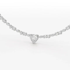 12.54 CT Heart Cut Lab Diamond Tennis Necklace