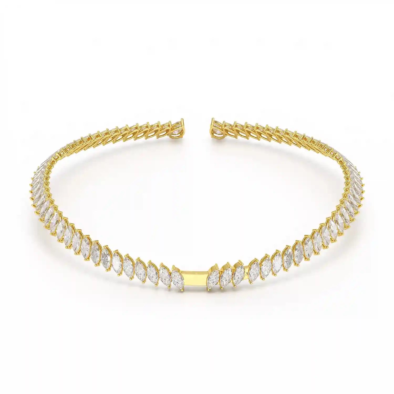 37.17 CT Pear and Marquise Cut Lab Diamond Necklace