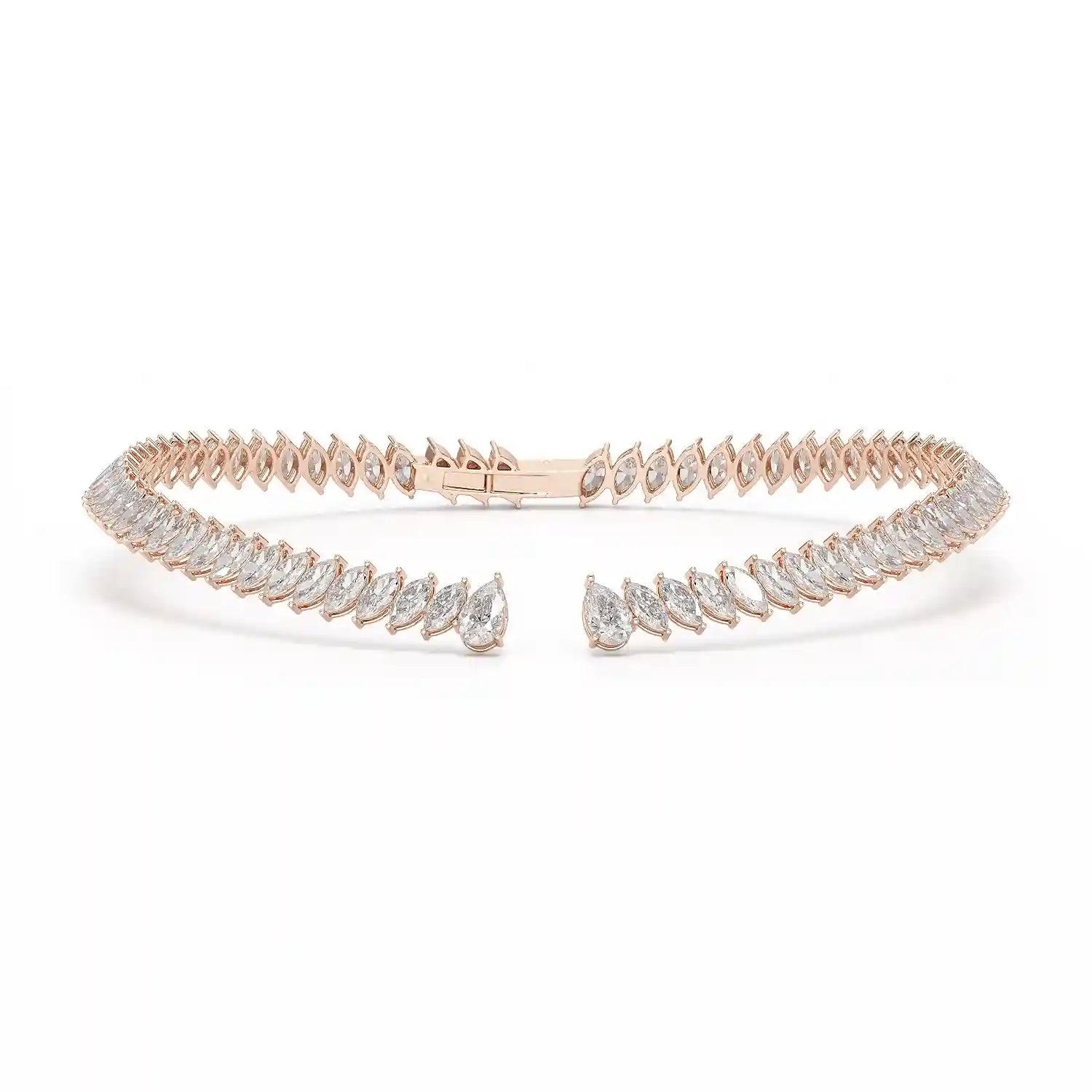 37.17 CT Pear and Marquise Cut Lab Diamond Necklace