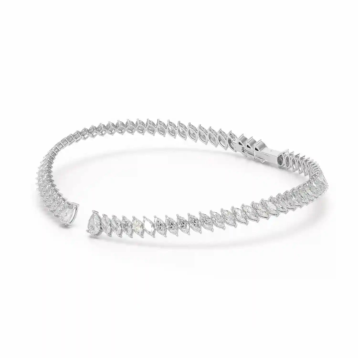 37.17 CT Pear and Marquise Cut Lab Diamond Necklace