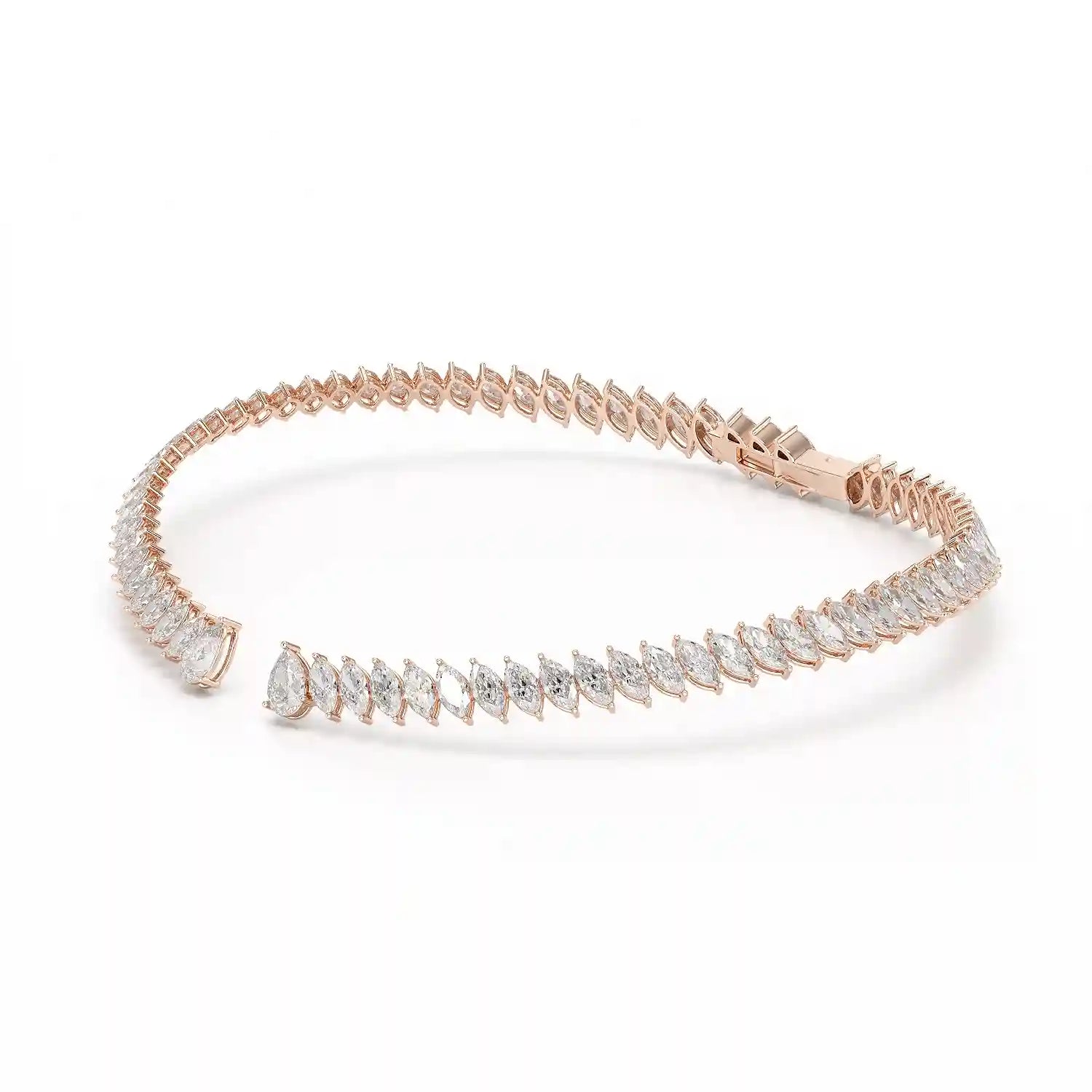 37.17 CT Pear and Marquise Cut Lab Diamond Necklace