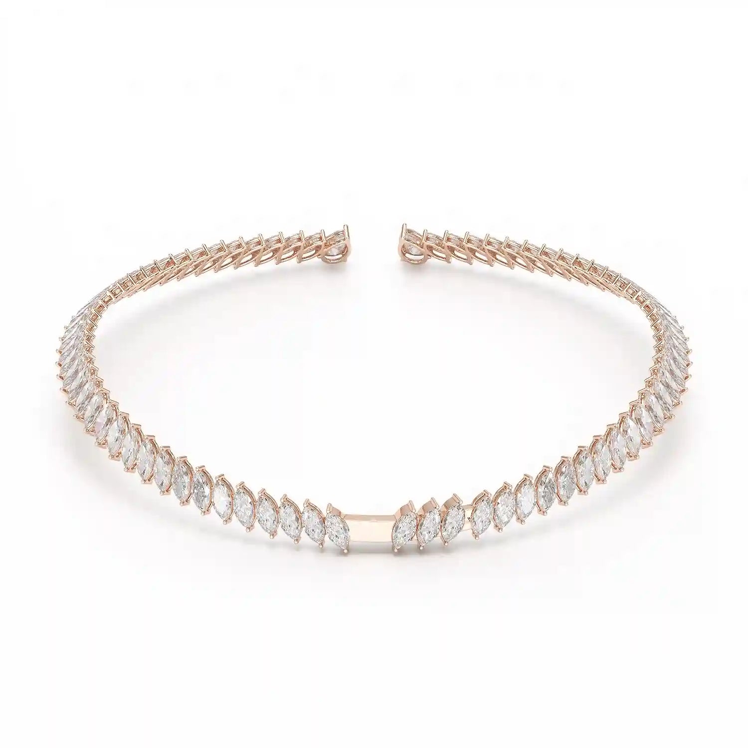 37.17 CT Pear and Marquise Cut Lab Diamond Necklace