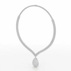 23.5 CT Two Layered Necklace with Round Lab Diamonds