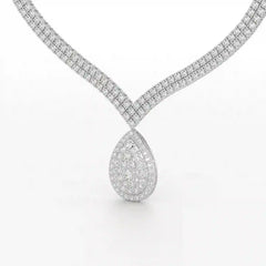 23.5 CT Two Layered Necklace with Round Lab Diamonds