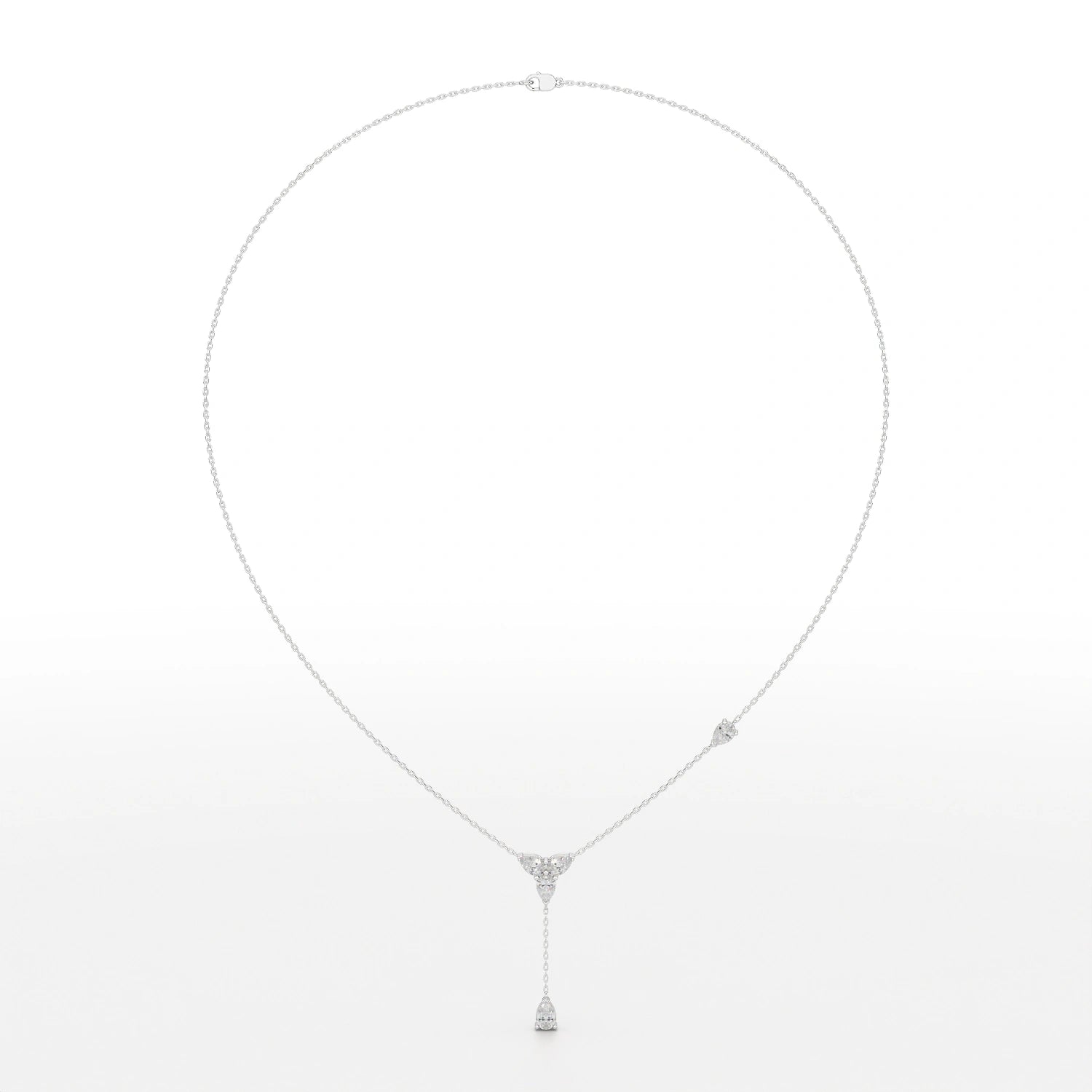 1 CT Drop Necklace with Pear Cut Lab Diamonds