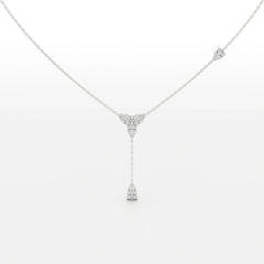 1 CT Drop Necklace with Pear Cut Lab Diamonds