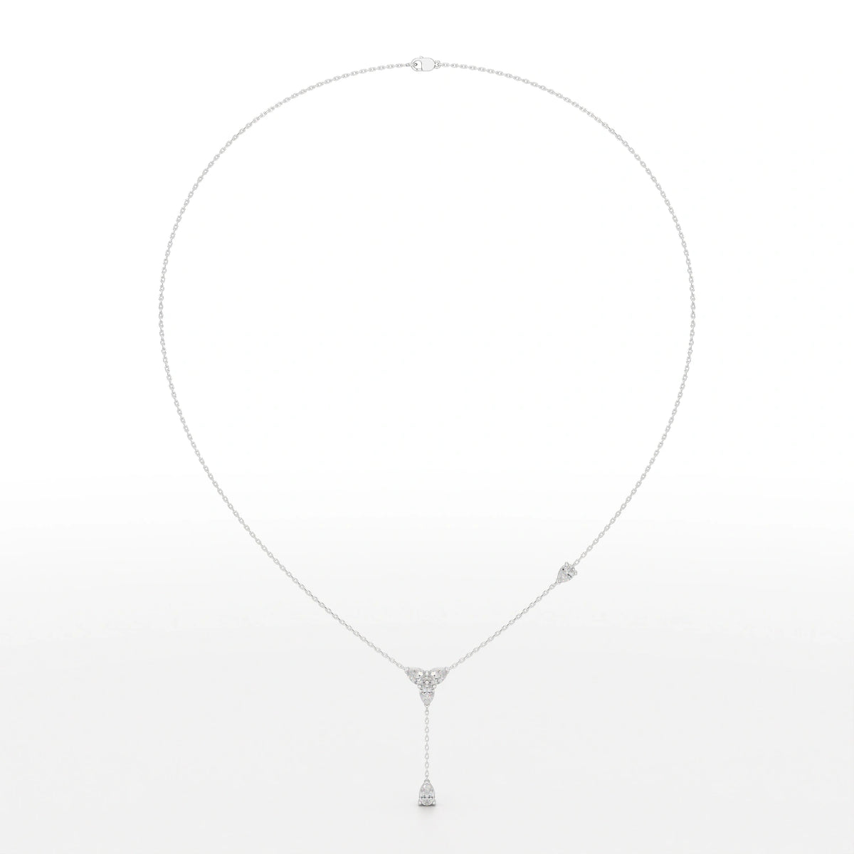 1 CT Drop Necklace with Pear Cut Lab Diamonds