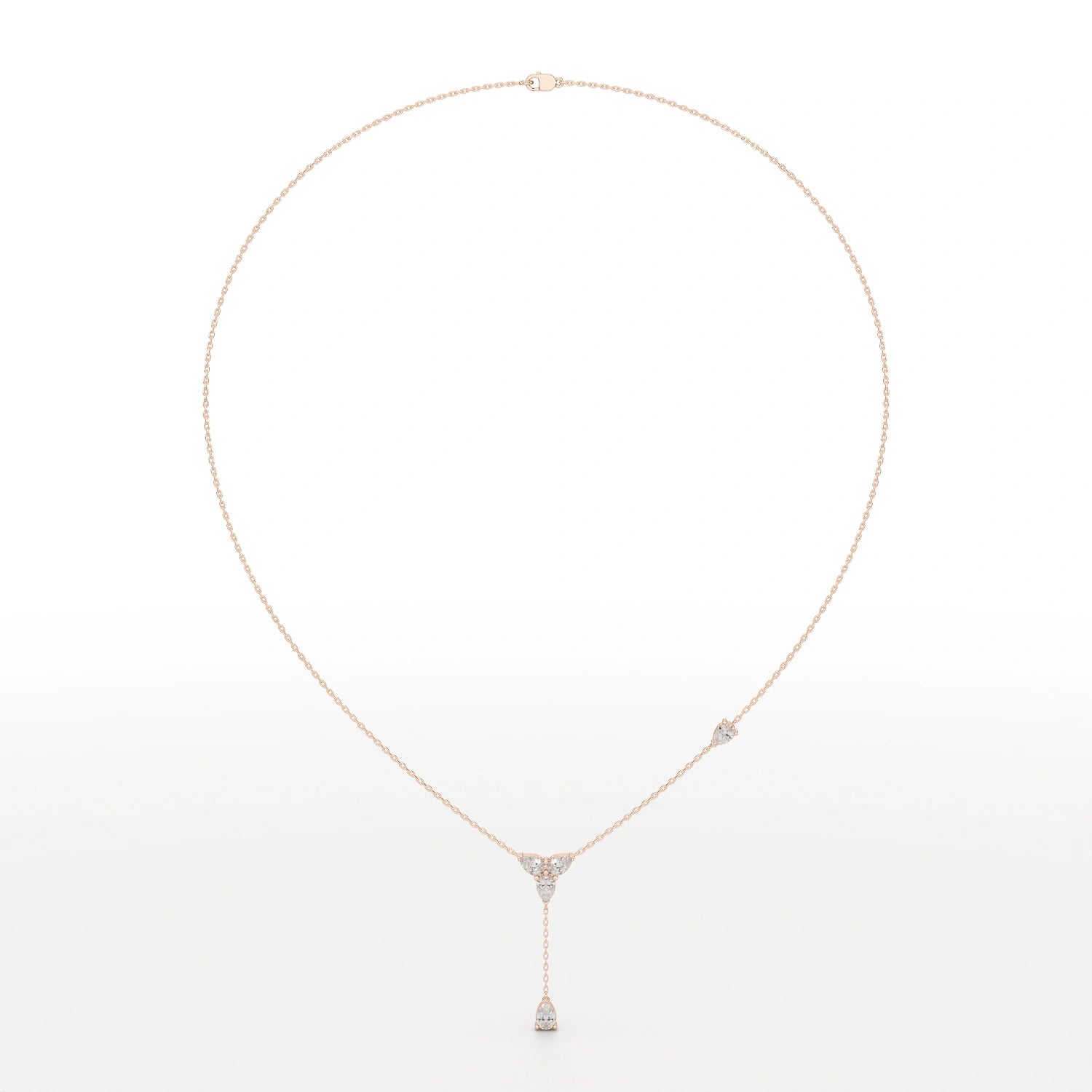 1 CT Drop Necklace with Pear Cut Lab Diamonds