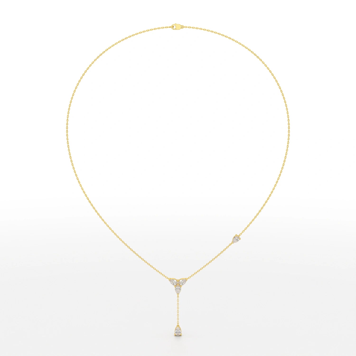 1 CT Drop Necklace with Pear Cut Lab Diamonds