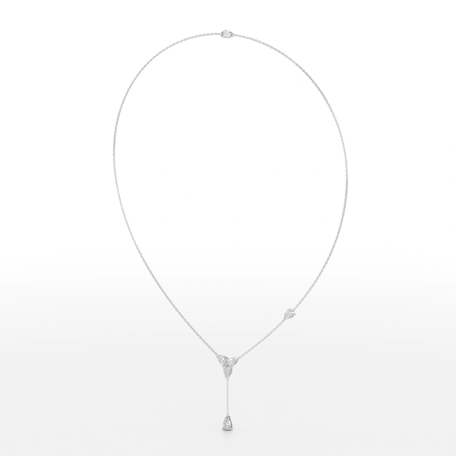 1 CT Drop Necklace with Pear Cut Lab Diamonds