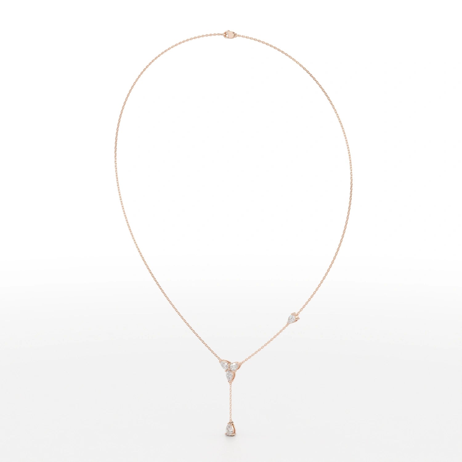 1 CT Drop Necklace with Pear Cut Lab Diamonds