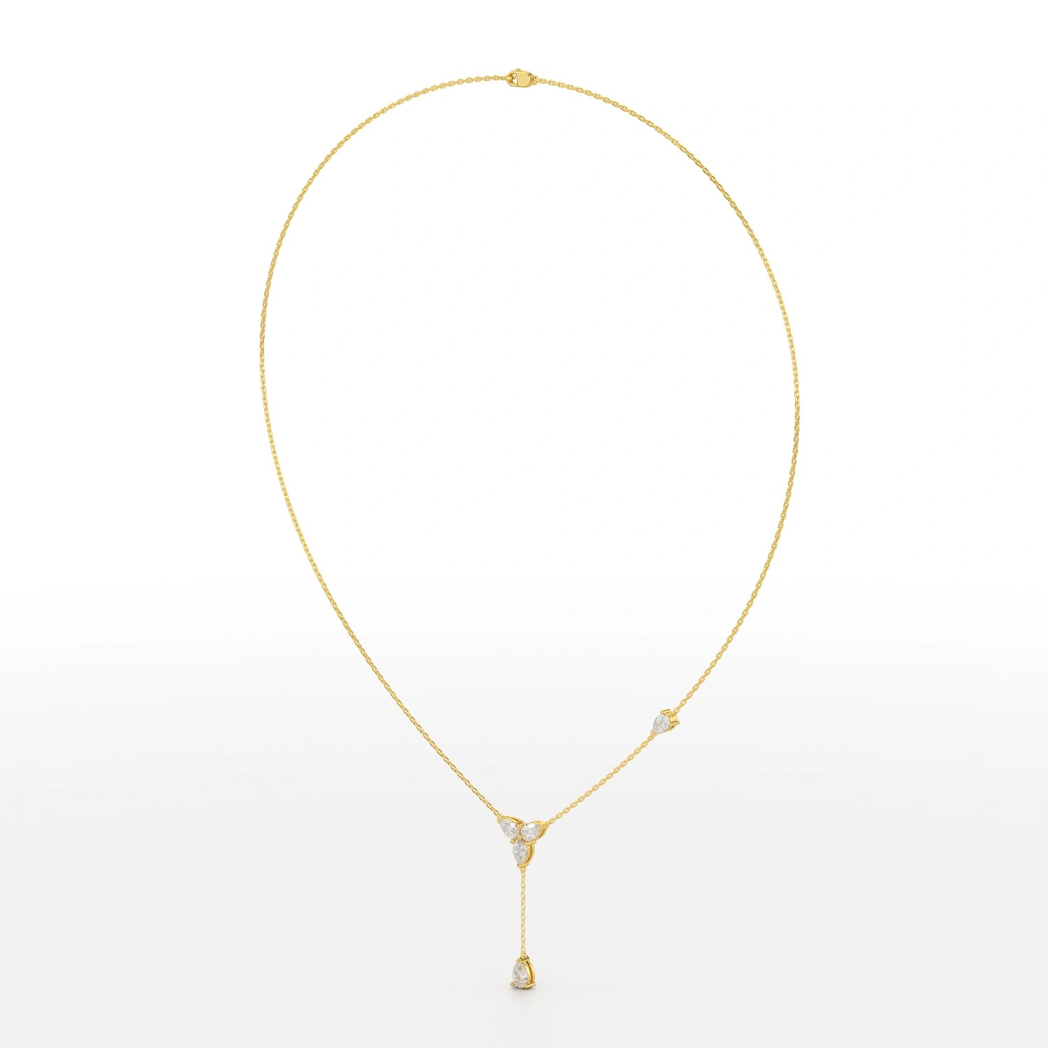 1 CT Drop Necklace with Pear Cut Lab Diamonds