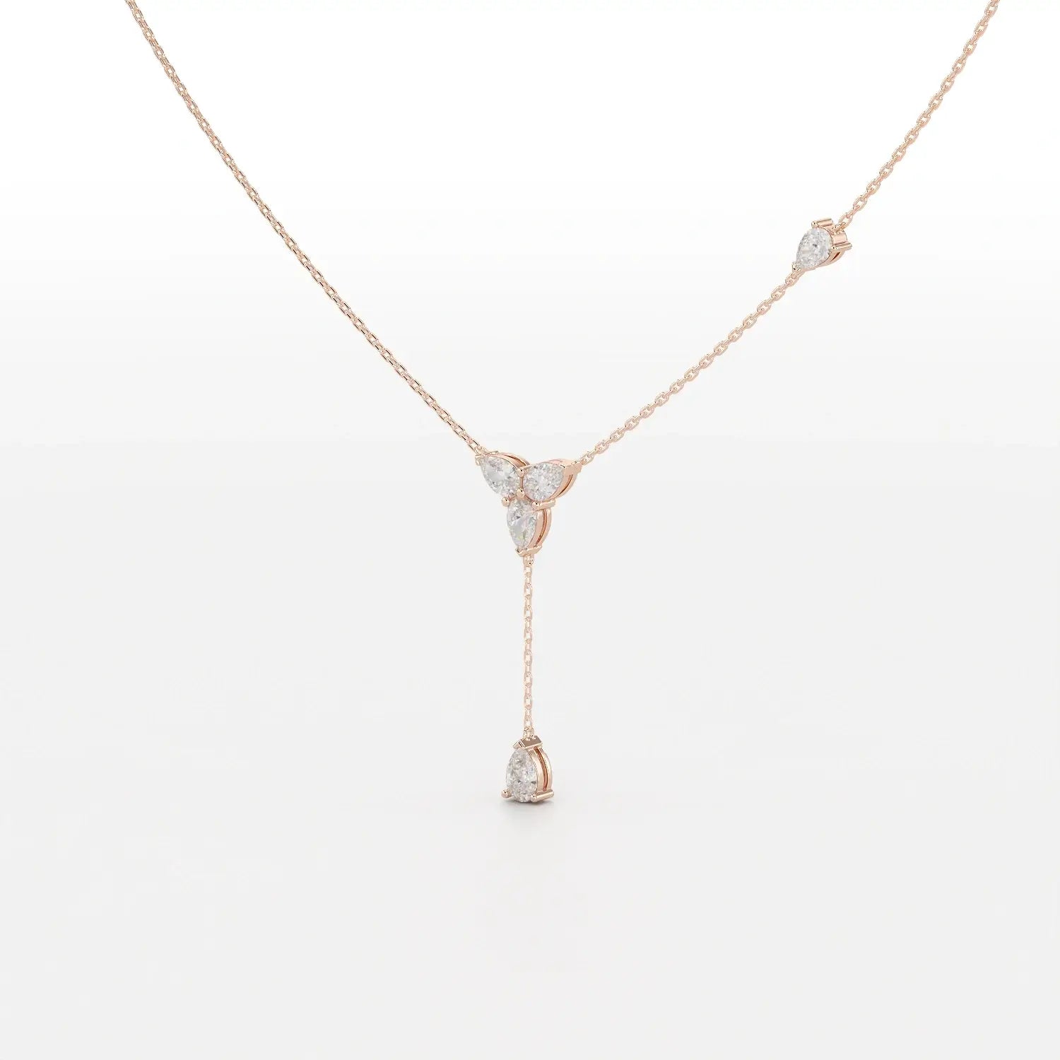 1 CT Drop Necklace with Pear Cut Lab Diamonds