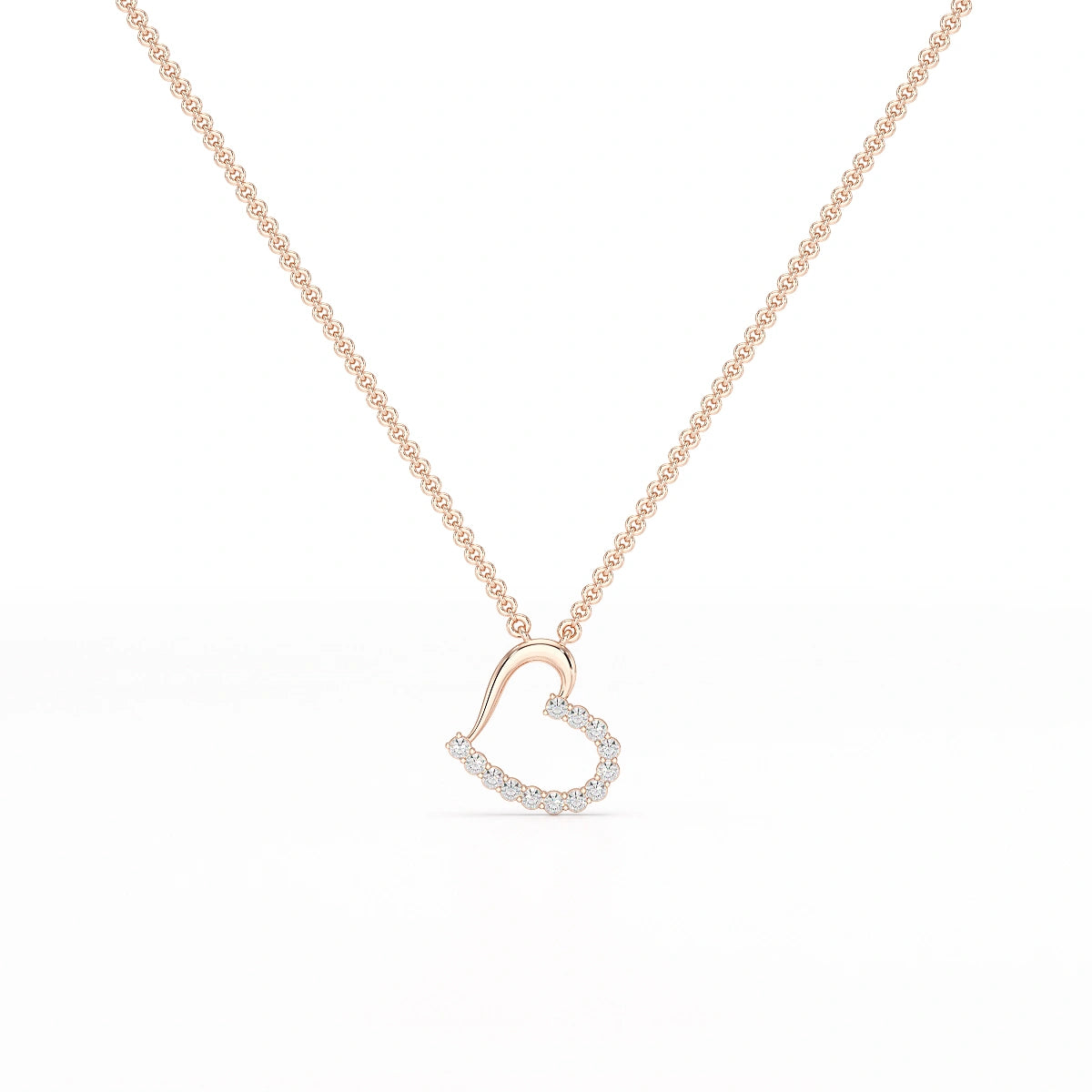 0.46 CT Round Cut Lab Diamond Chain Pendant