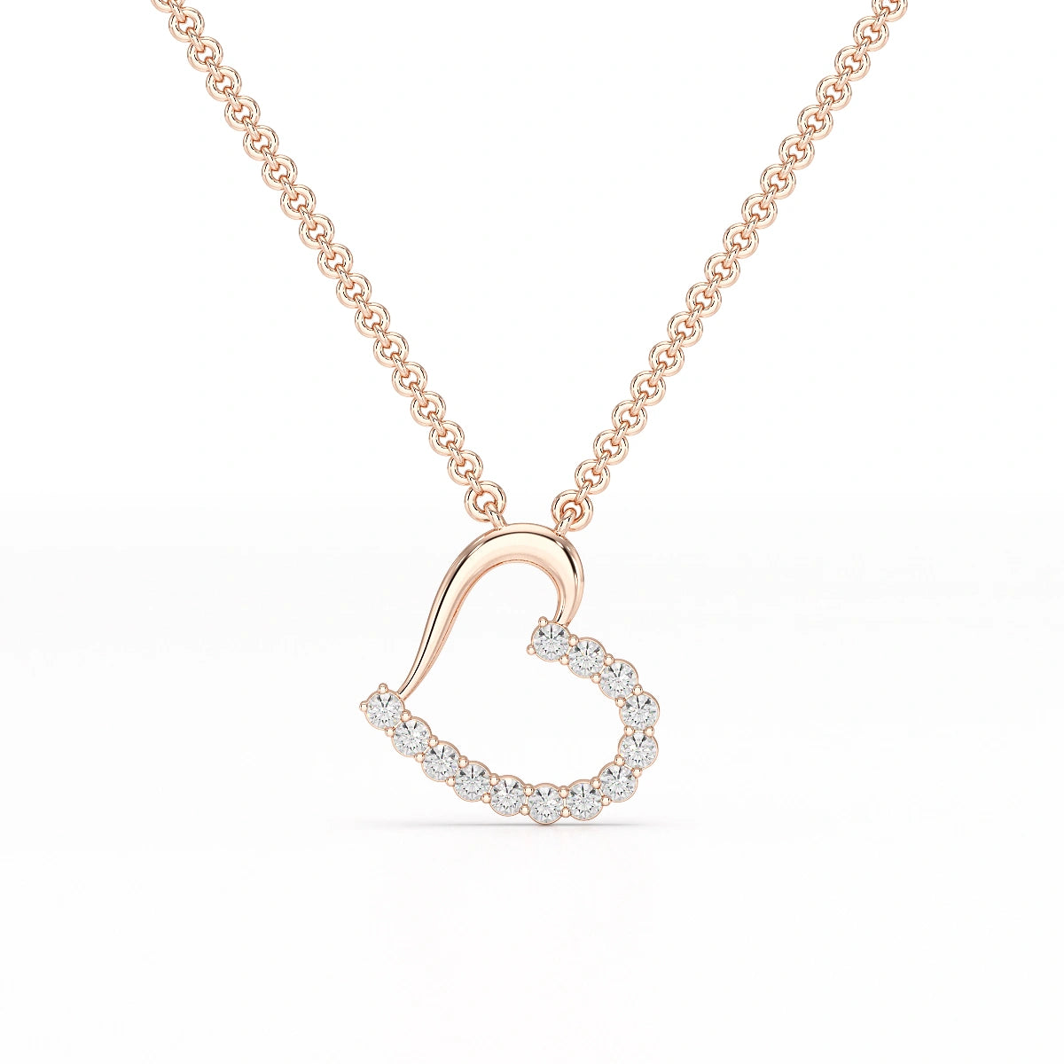 0.46 CT Round Cut Lab Diamond Chain Pendant