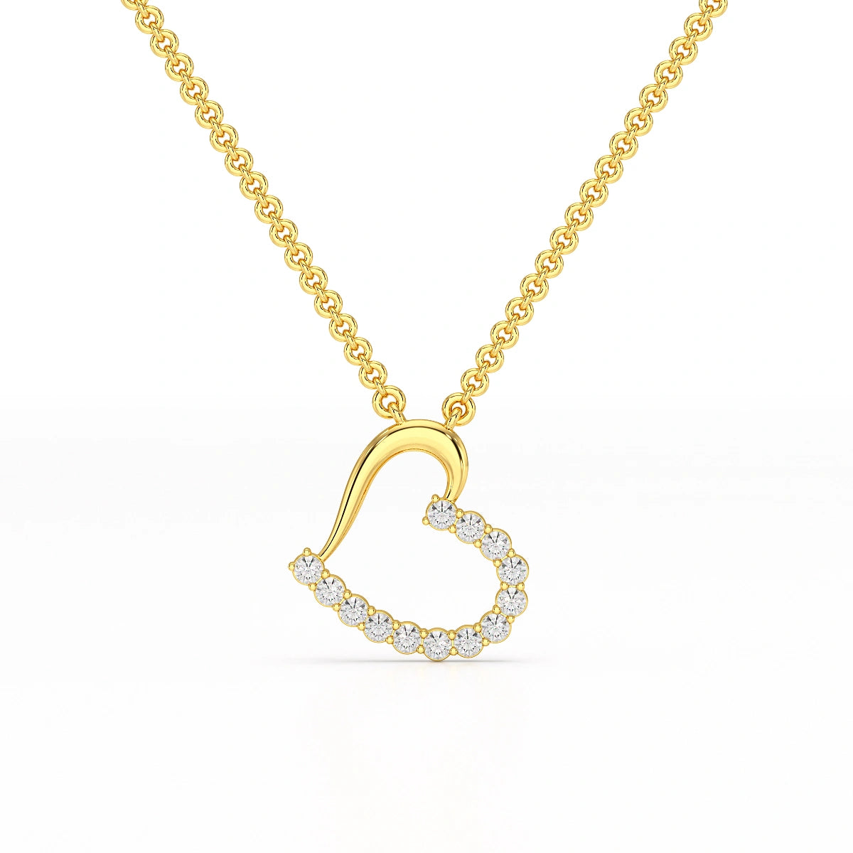 0.46 CT Round Cut Lab Diamond Chain Pendant