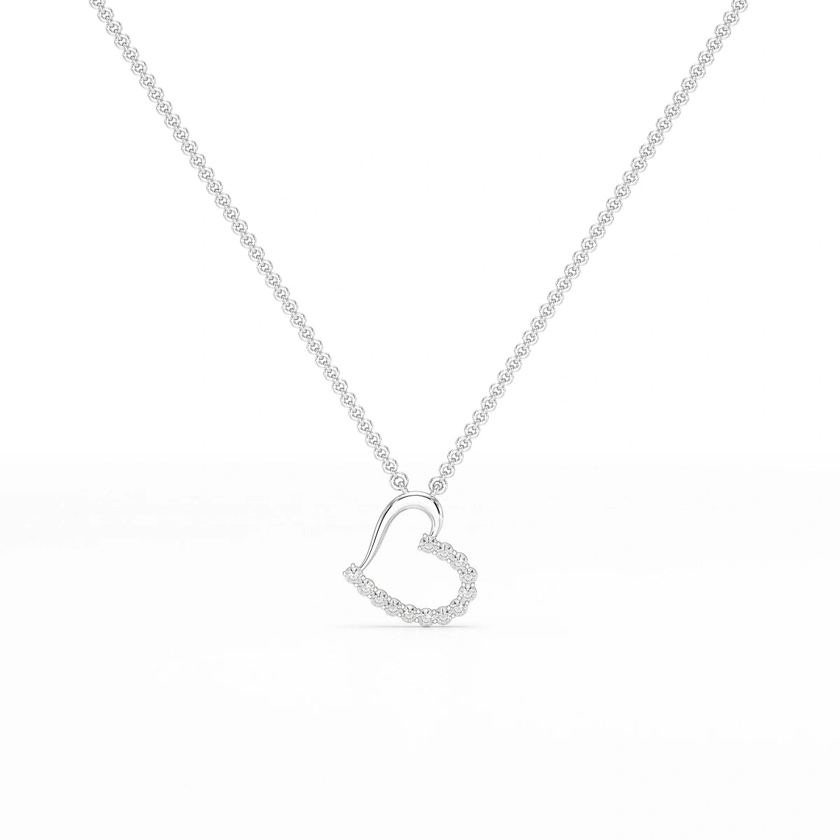 0.46 CT Round Cut Lab Diamond Chain Pendant