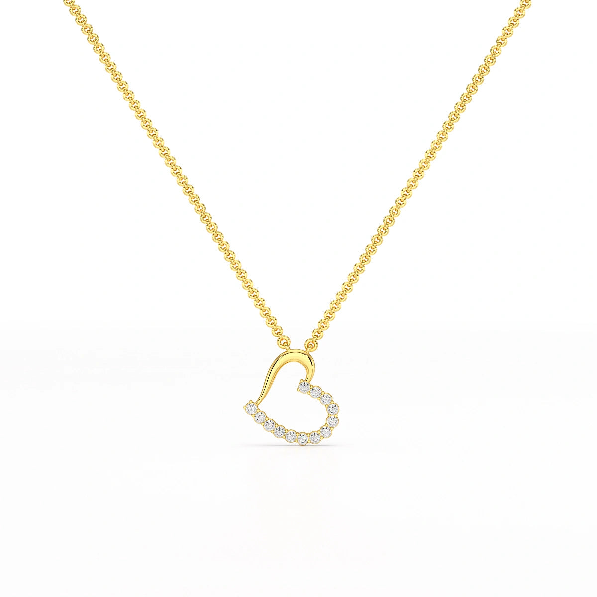 0.46 CT Round Cut Lab Diamond Chain Pendant