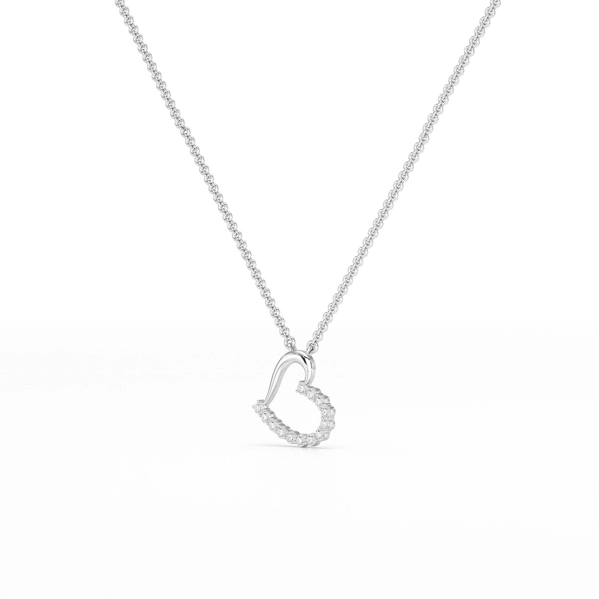 0.46 CT Round Cut Lab Diamond Chain Pendant
