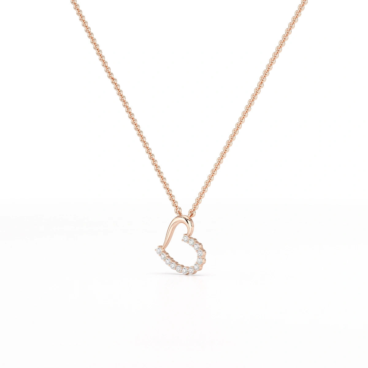 0.46 CT Round Cut Lab Diamond Chain Pendant