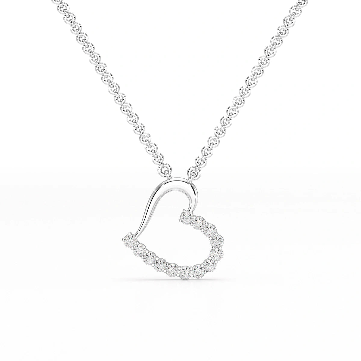 0.46 CT Round Cut Lab Diamond Chain Pendant