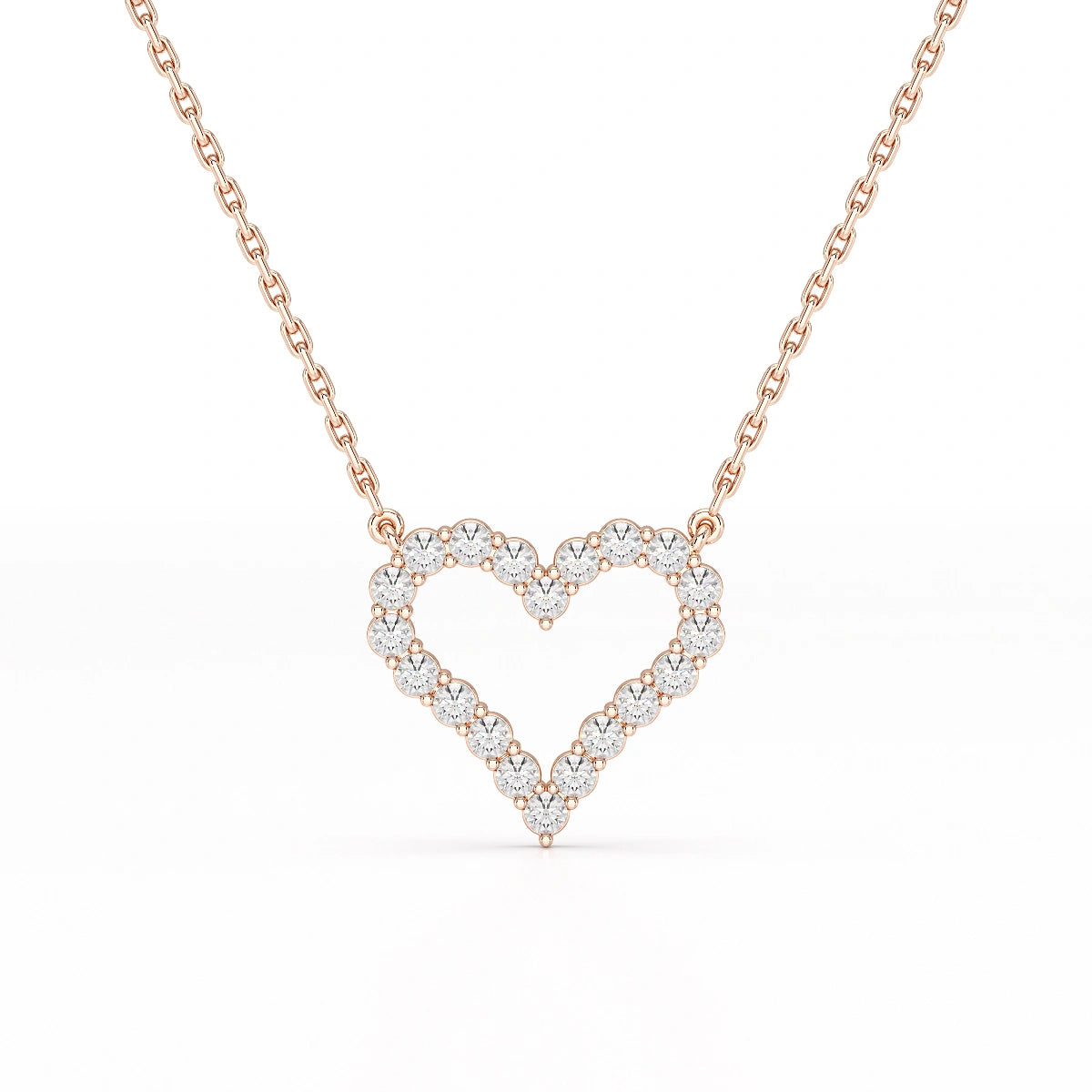 0.78 CT Round Cut Lab Diamond Chain Pendant