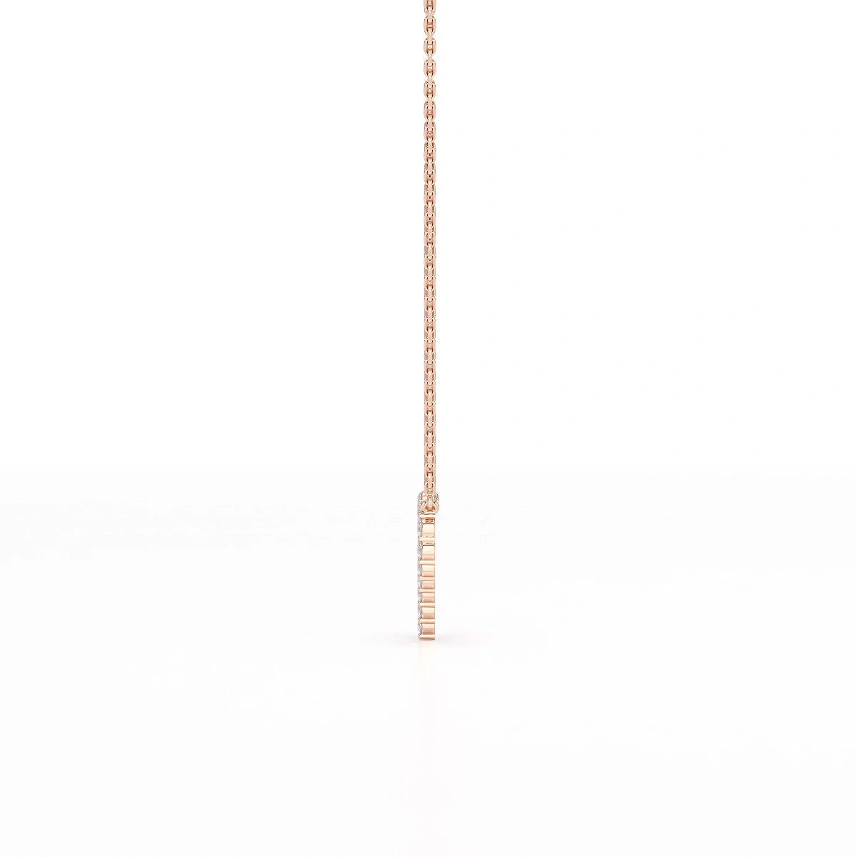 0.78 CT Round Cut Lab Diamond Chain Pendant