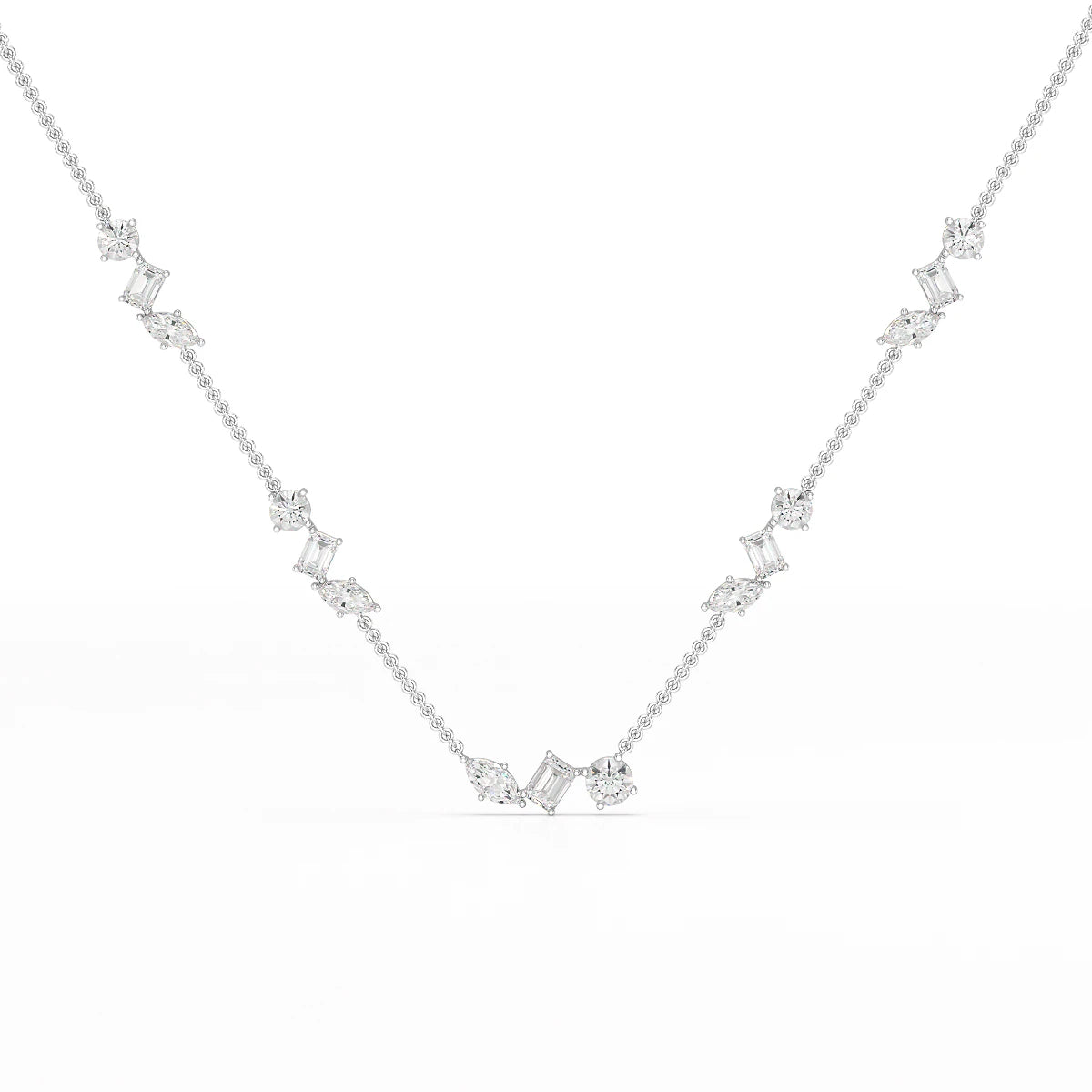 11 CT Lab Diamond Round Cut Chain Pendant