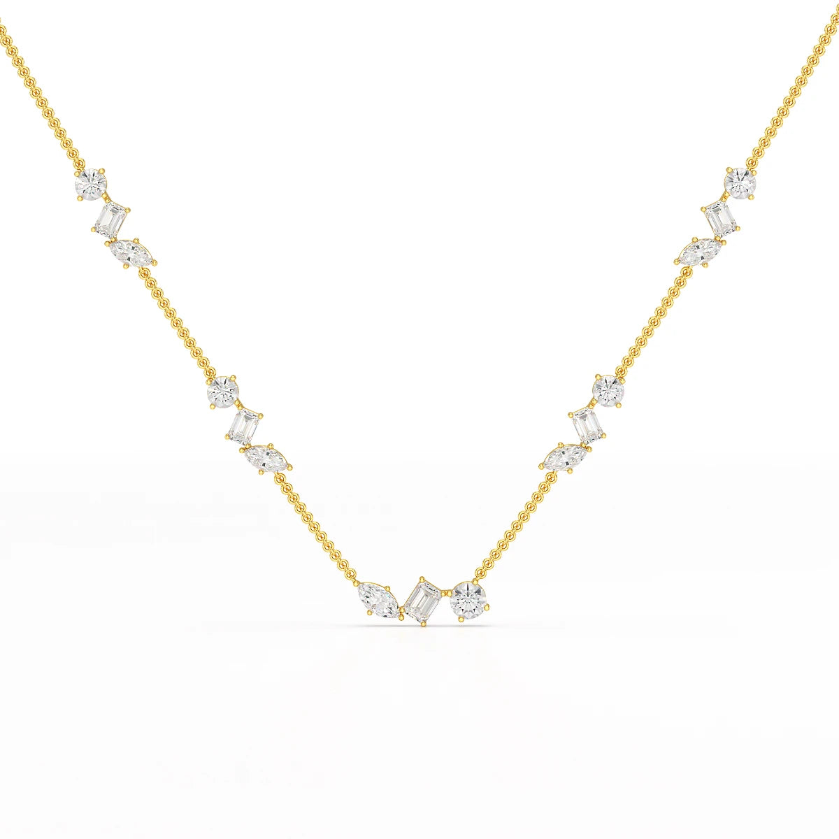 11 CT Lab Diamond Round Cut Chain Pendant
