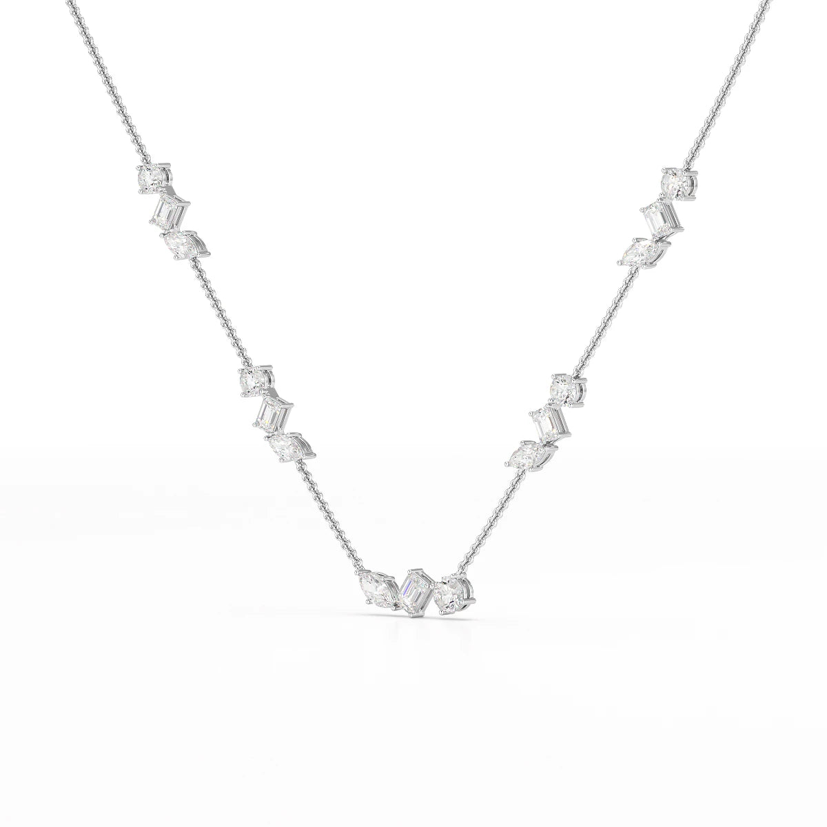 11 CT Lab Diamond Round Cut Chain Pendant