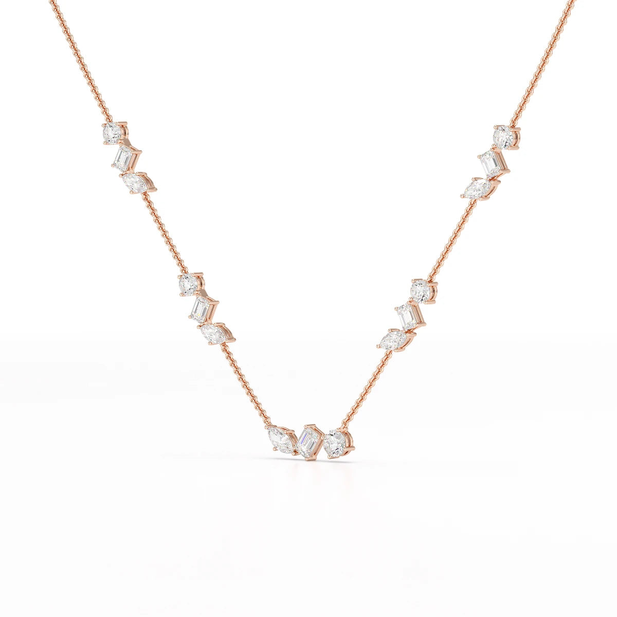 11 CT Lab Diamond Round Cut Chain Pendant