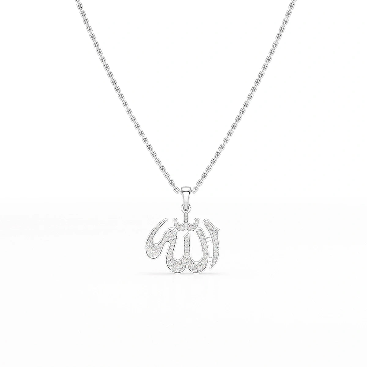 1.1 CT Lab Diamond Allah Named Chain Pendant