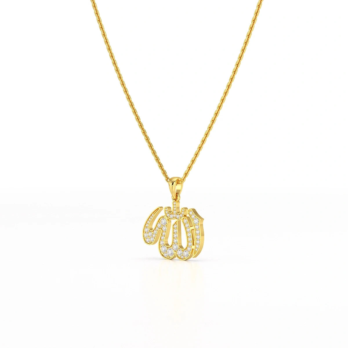 1.1 CT Lab Diamond Allah Named Chain Pendant