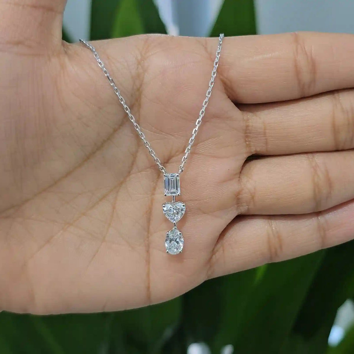 2.1 CT Multi Shape Lab Grown Diamond Chain Pendant (Ready for Delivery)