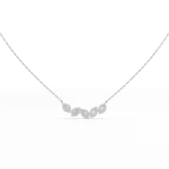 0.45 CT Baguette & Round Cut Diamond Chain Pendant