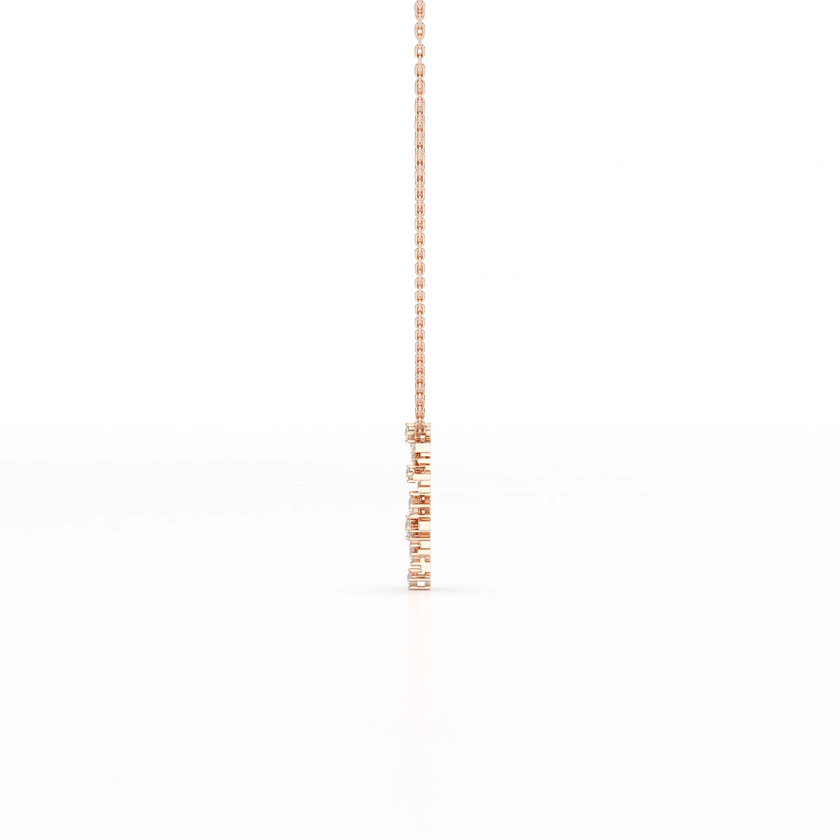 0.35 CT Lines Lab Diamond Chain Pendant with Round Cut Diamonds