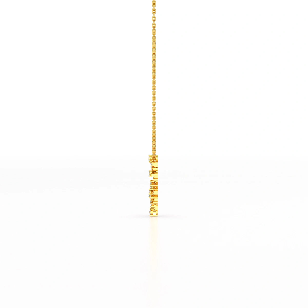 0.35 CT Lines Lab Diamond Chain Pendant with Round Cut Diamonds