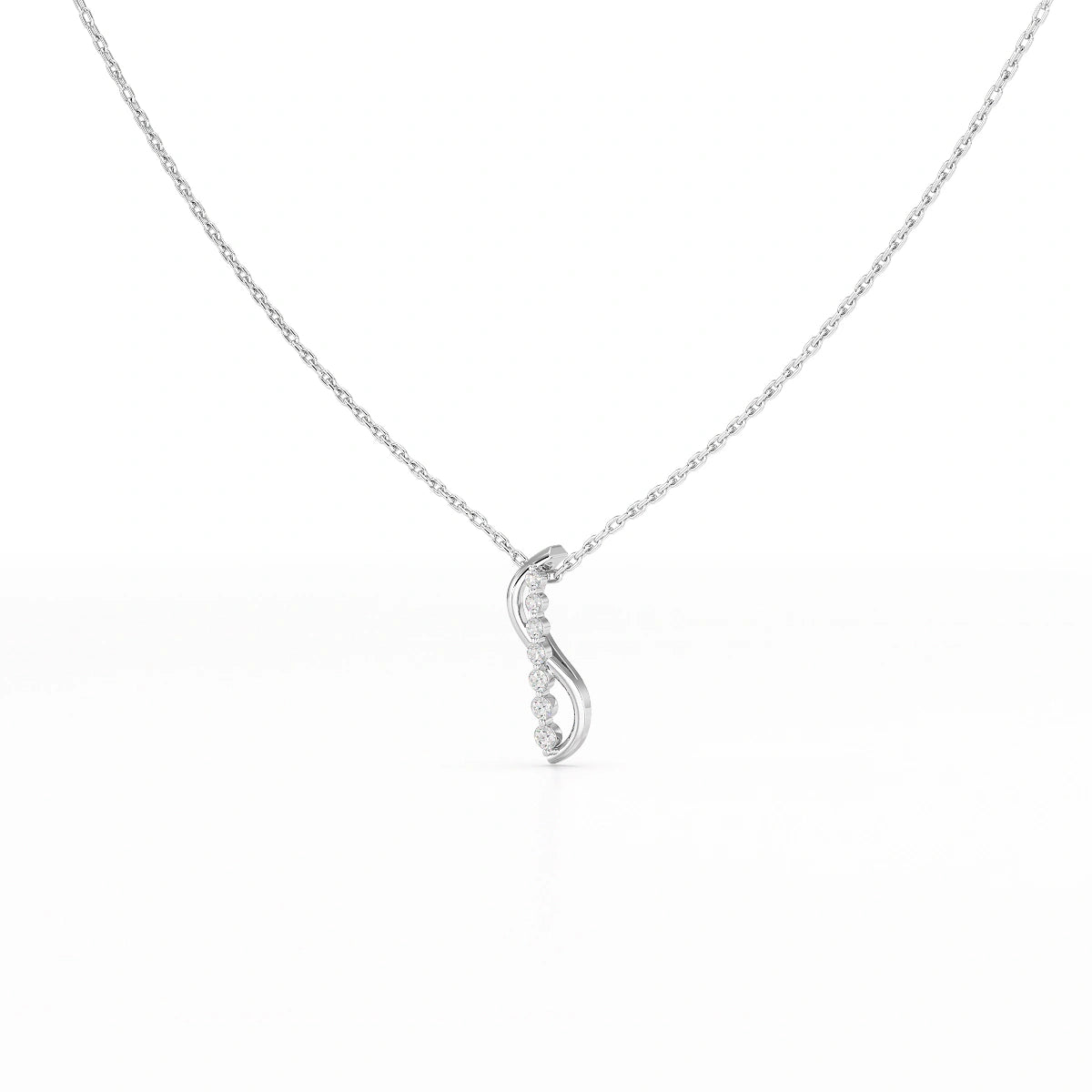 0.15 CT Round Cut Lab Diamond Swirl Chain Pendant
