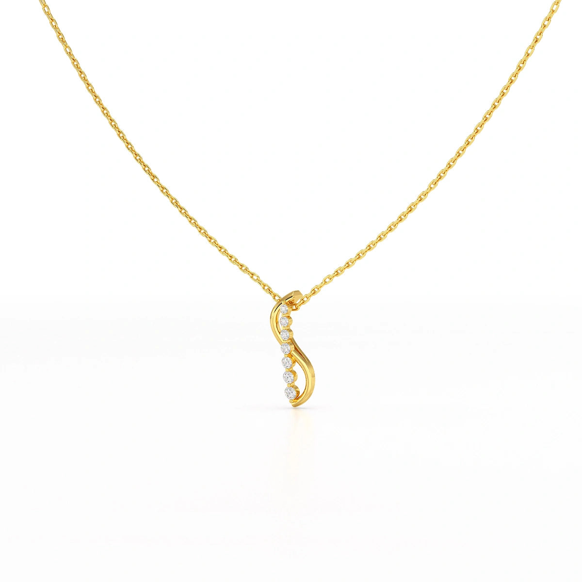 0.15 CT Round Cut Lab Diamond Swirl Chain Pendant